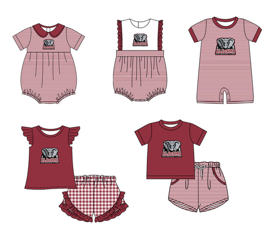 ( Moq 5 Each Style ) Baby Boys Girls Kids Elephant Stripes Team Sibling Rompers Sets