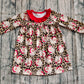 Baby Girl Long Sleeves Santa Leopard Knee Length Christmas Dress RTS