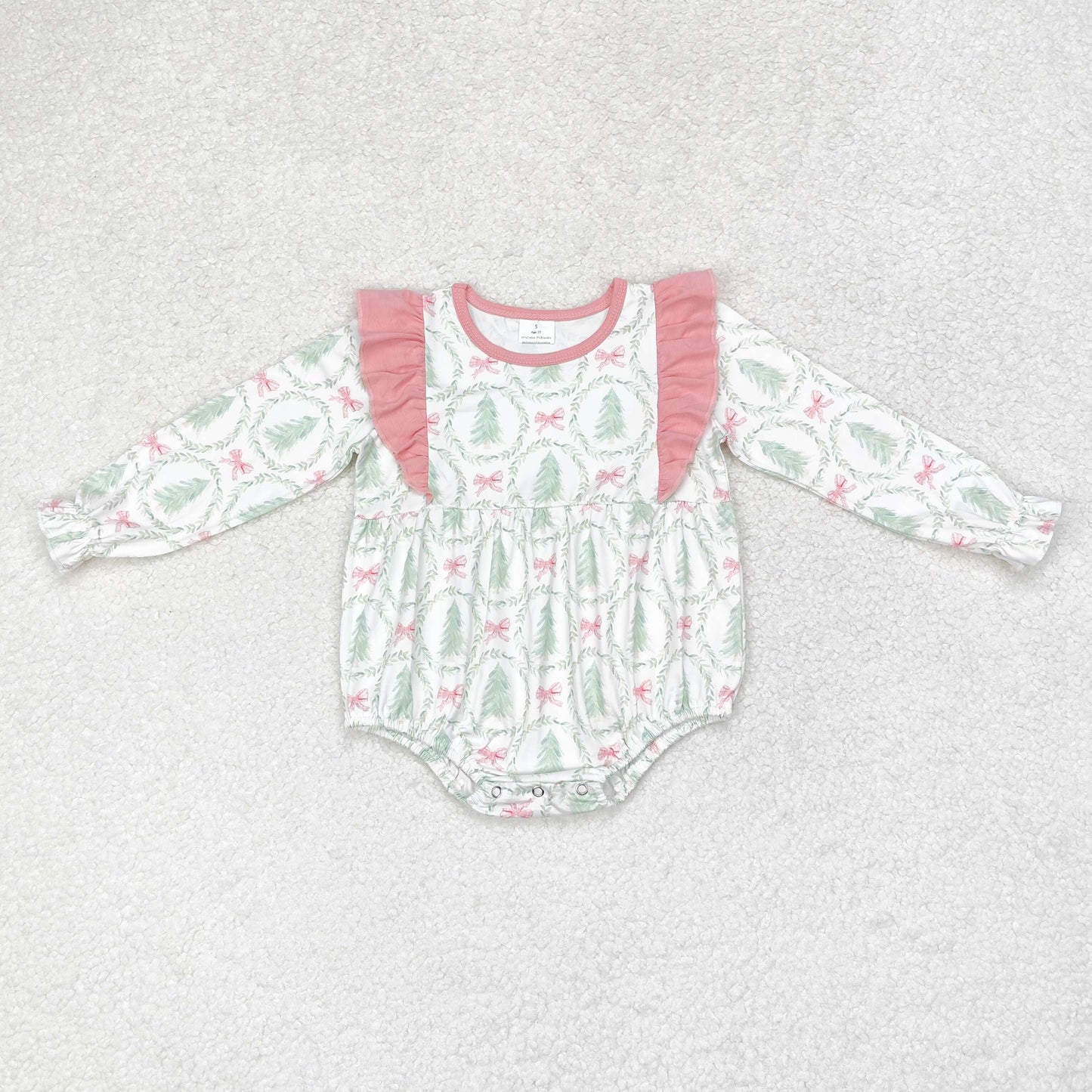 Baby Infant Long Sleeves Girl Christmas Tree Romper