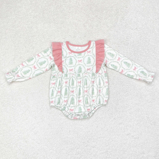 Baby Infant Long Sleeves Girl Christmas Tree Romper