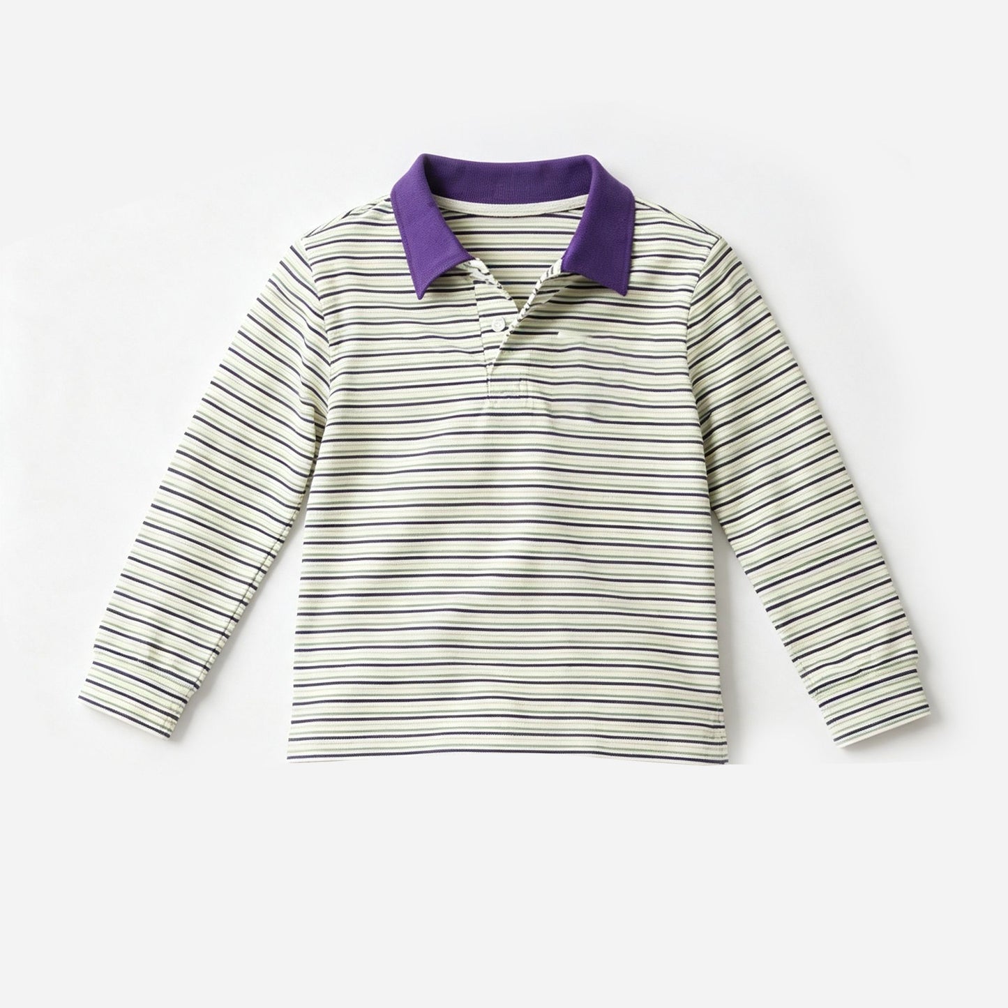 ( Moq 5 ) Preorder Baby Boys Toddler Long Sleeves Mardi Gras Stripes Buttons Shirt Tops Clothes