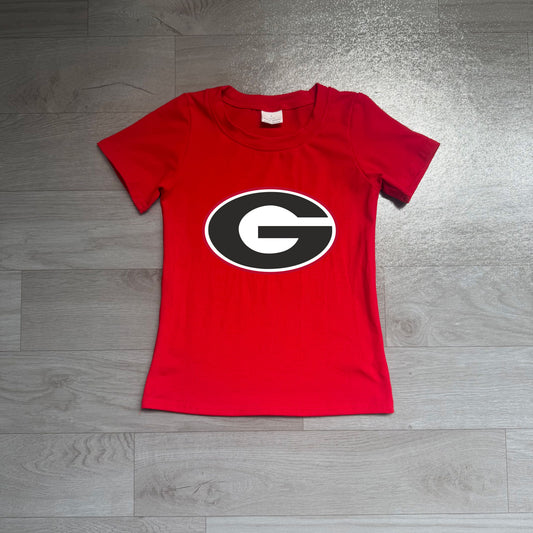 ( No moq ) Preorder Baby Boy Kids Red Short Sleeves Cotton Shirt Team Clothes
