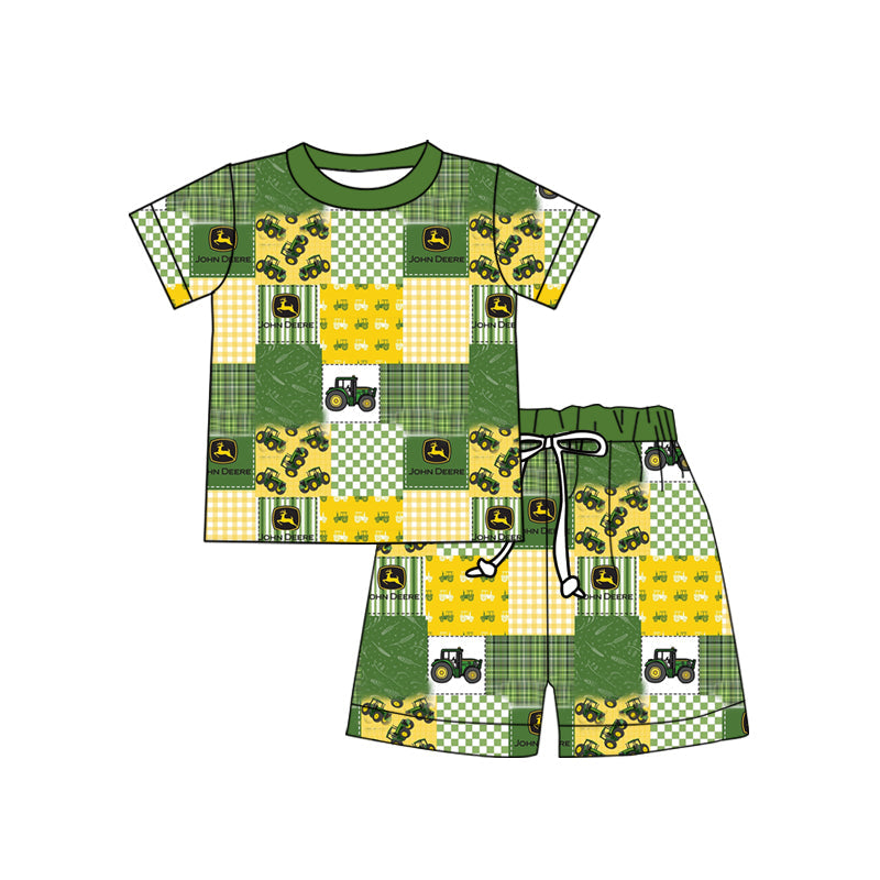 Baby Boy Short Sleeves Tractors Shirt Shorts Pajamas Set