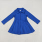 Baby Girl Long Sleeves Zipper Knee Length Yoga Active Blue Dress RTS