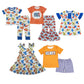 Baby Boy Girl Fish Sibling Cartoon Dress Set Clothes RTS
