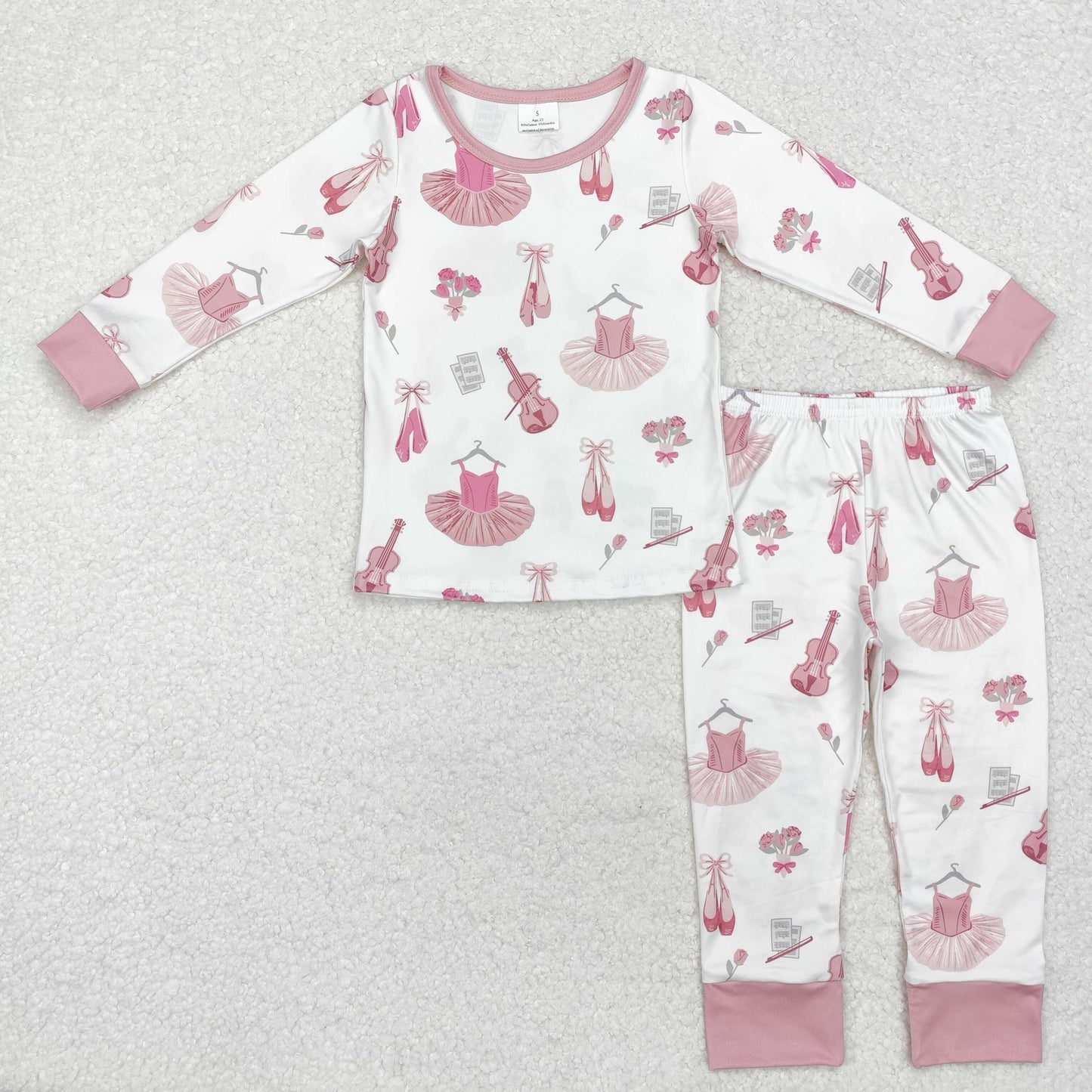 Baby Girl Long Sleeves Music Dance Shirt Pants Pajamas Clothes Set