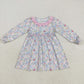 Baby Girl Long Sleeves Floral Ruffle Knee Length Dress RTS