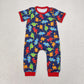 Baby Boy Short Sleeves Dinosaurs Zipper Romper