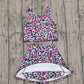 Baby Girl Sleeveless Colorful Leopard Yoga Vest Skort Active Wear Set RTS