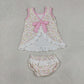 Baby Girls Kids Back Bow Floral Tops Ruffle Bummie Set Summer Clothes RTS