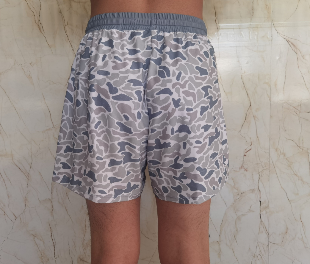 Adult Men Camo Swimming Trunks Grey Shorts