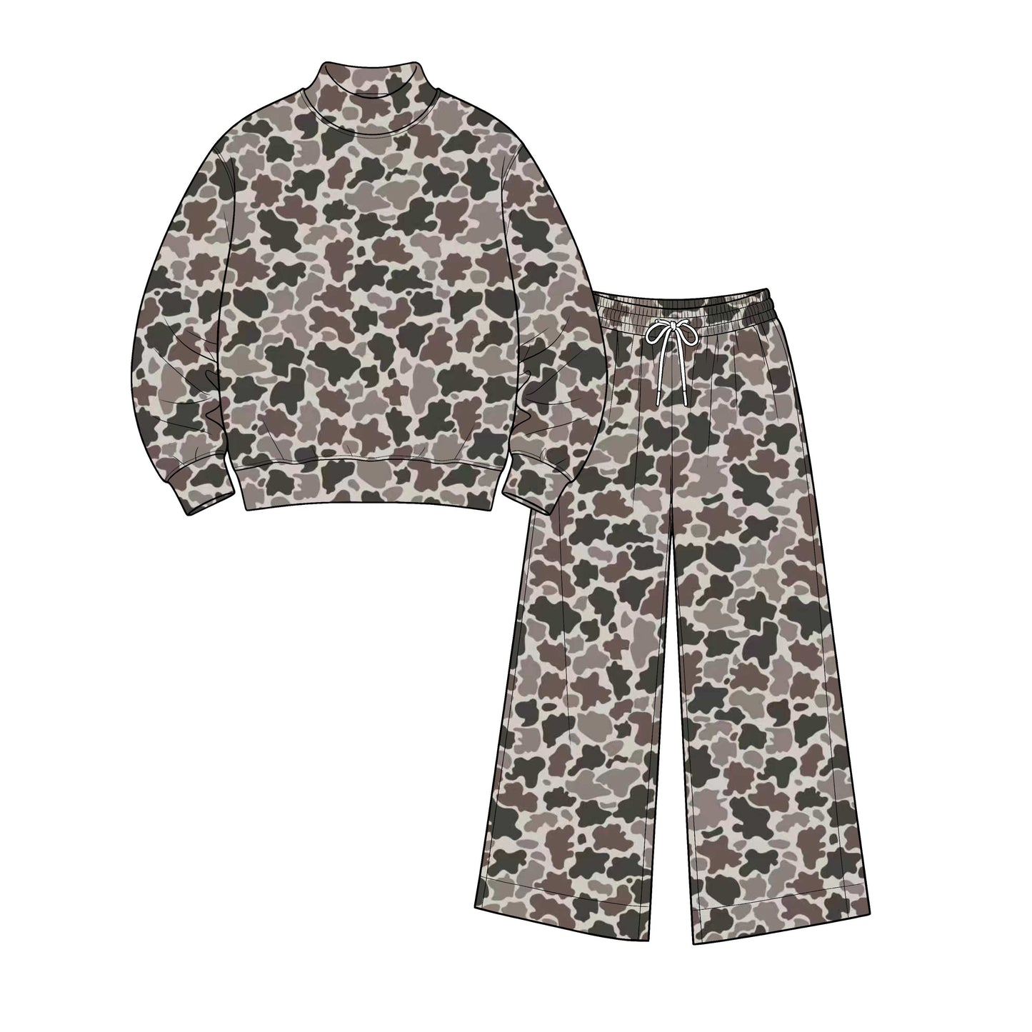 ( Moq 5 ) Preorder Adult Women Long Sleeves Shirt Camo Pants Yoga Active Set Clothes