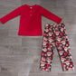 Baby Boys Kids Long Sleeves Red Shirt Christmas Santa Pants Set Clothes RTS