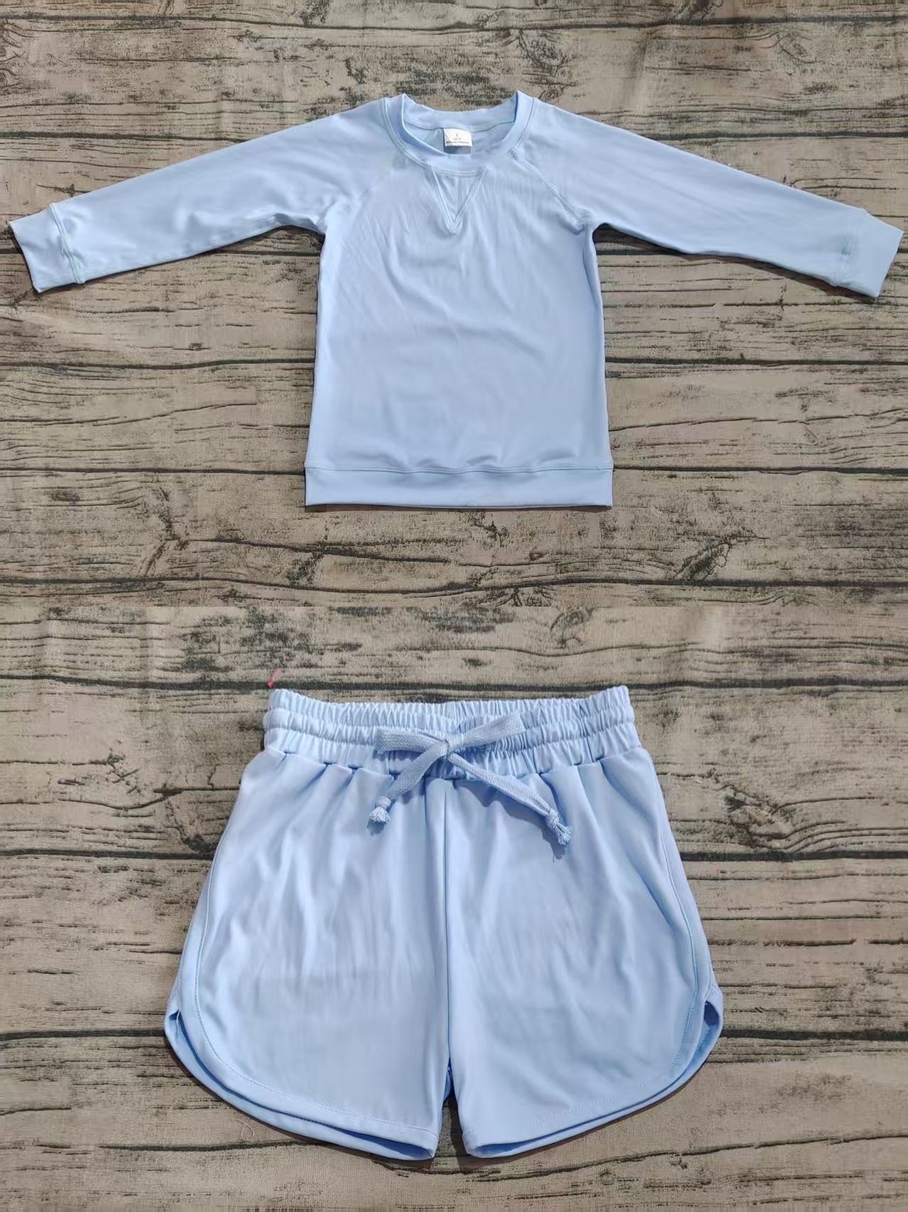 Baby Girl Toddler Purple Long Sleeves Yoga Shirt Shorts Athletic Clothes Set RTS