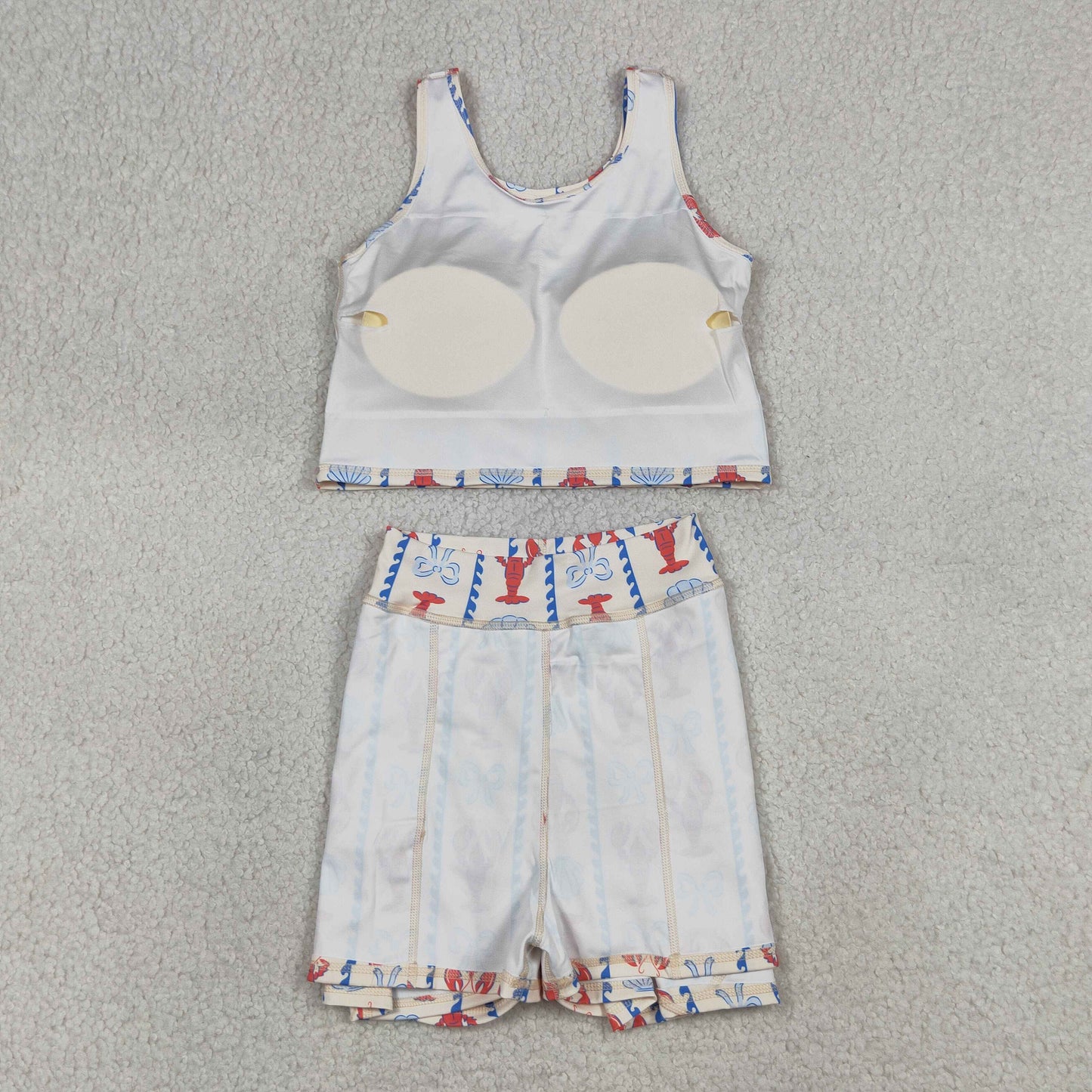 Sibling Baby Girls Kids Crawfish Baseball Bows Tops Shorts Skirt Skort Yoga Active Sets Clothes RTS