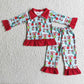 Girls Boys Long Sleeves Green Face Sibling Christmas Dress Outfit Clothes RTS