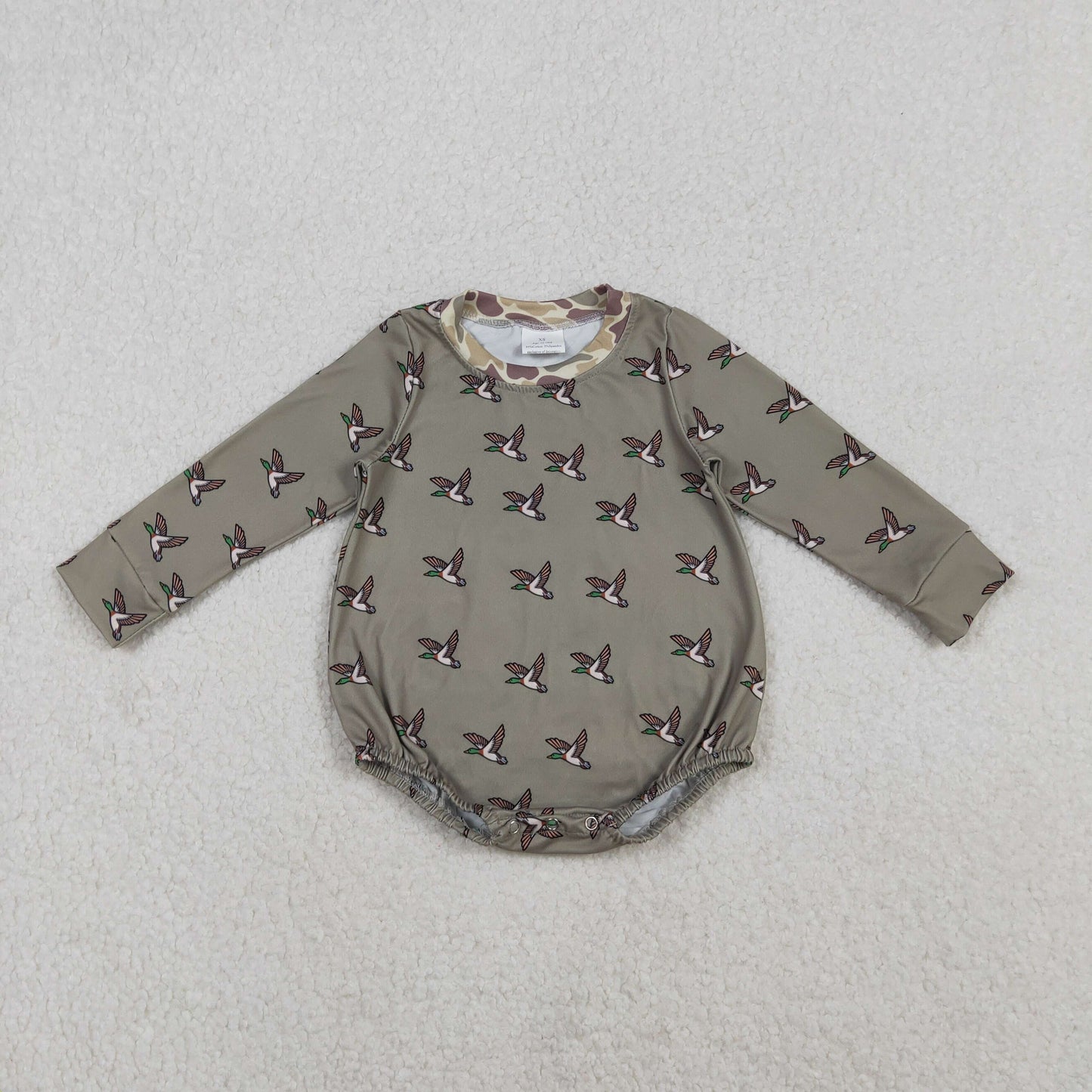 Sibling Baby Boys Infant Long Sleeves Ducks Bubble Rompers RTS