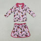 Sibling Baby Girls Kids Short Sleeves Music Character Dress Sets Clothes RTS