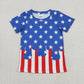 Baby Kids Short Sleeves Stars Stripes 4th of July Tee Summer Shirt Tops RTS
