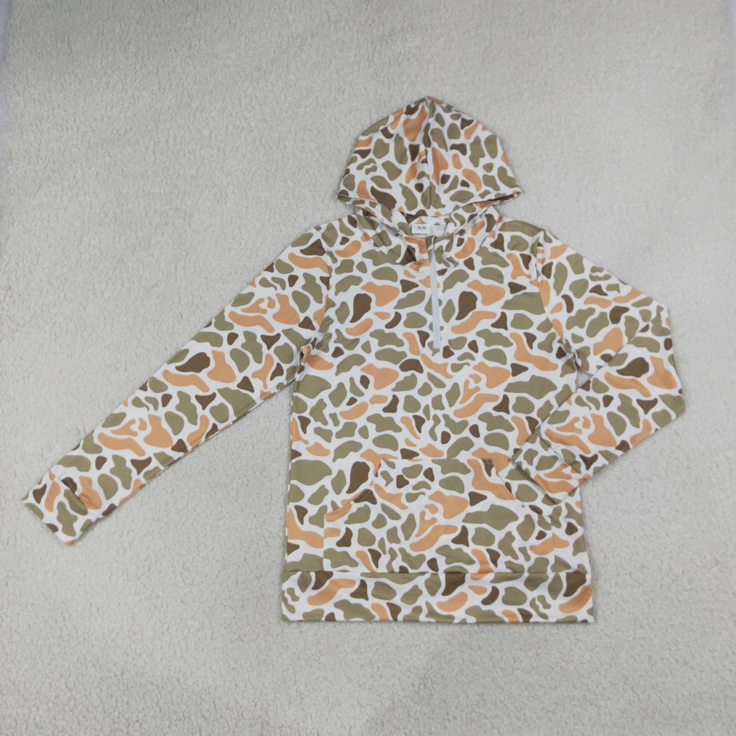 Adult Men Long Sleeves Hoodie Zipper Shirt Camo Pullover RTS