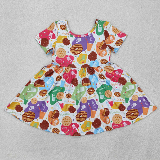 RTS Baby Girl Short Sleeves Cookie Knee Length Dress