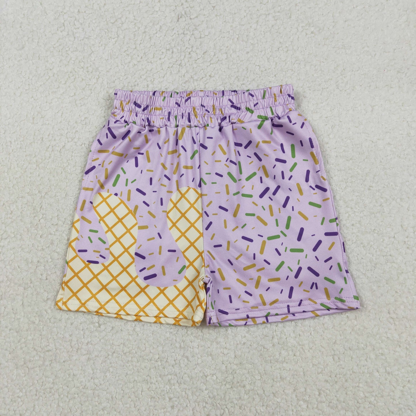 Baby Boys Kids Purple Sprinkles Summer Shorts Mardi Gras Bottoms RTS
