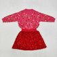 Baby Girl Christmas Candy Cane Sweater Red Sequin Skirt Set