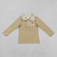 Kids Toddler Boy Long Sleeves Plaid Embroidery Pumpkin Fall Zipper Shirt Tops RTS