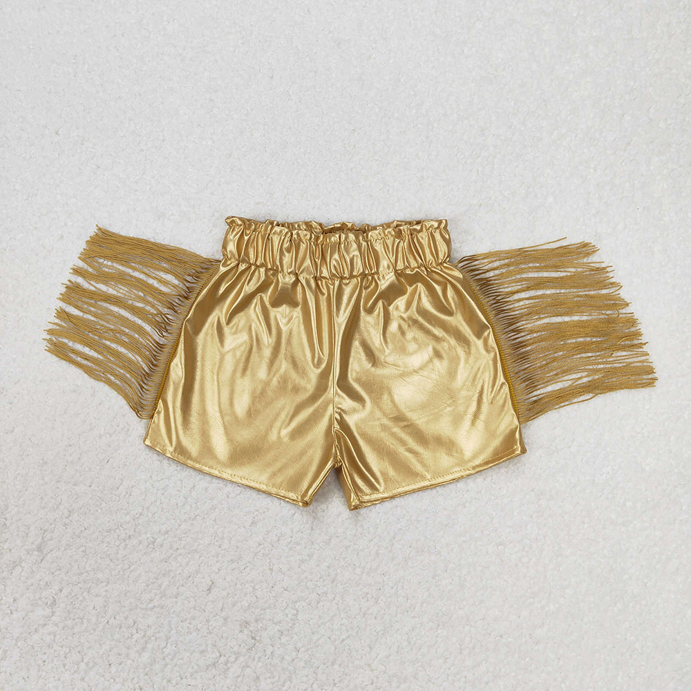 Baby Girl Summer Tassel Sibling Sister Pleather Shorts