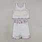 Baby Girls Popsicles Stars Bows Tops Skirt Shorts 4th of July Yoga Clothes Set RTS