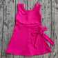 ( No moq ) Preorder Baby Girls Sleeveless Pink Bow Shorts Knee Length Yoga Active Dress