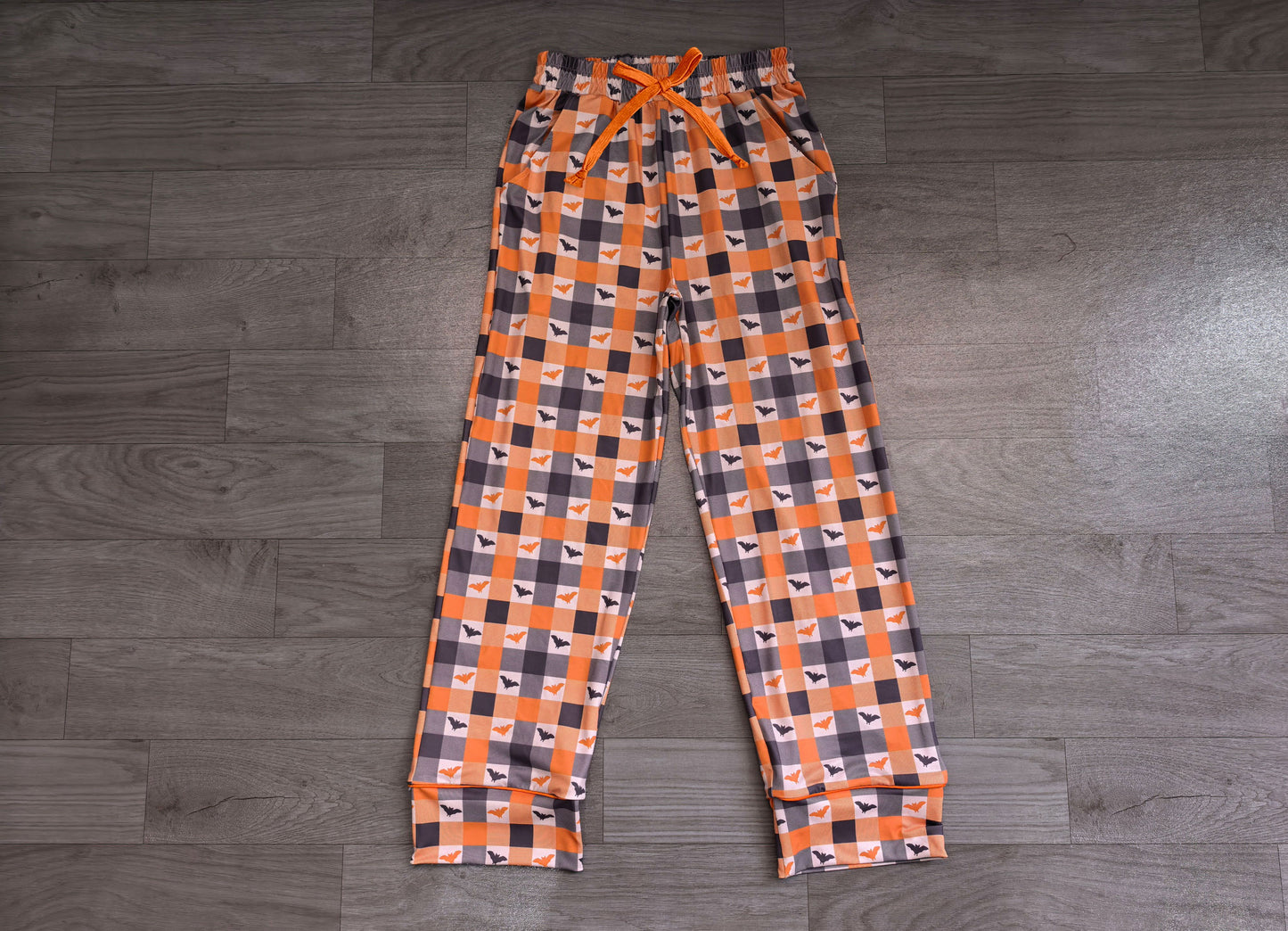 ( No moq ) Preorder Adult Women Bats Checked Pants Bottoms Halloween Clothes