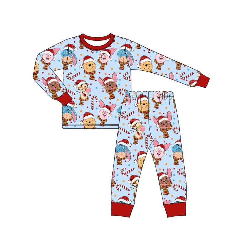 Baby Boy Long Sleeves Christmas Bear Shirt Pants Pajamas Set