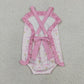 Baby Girls Kids Sleeveless Pink Bows Flower Summer Romper RTS