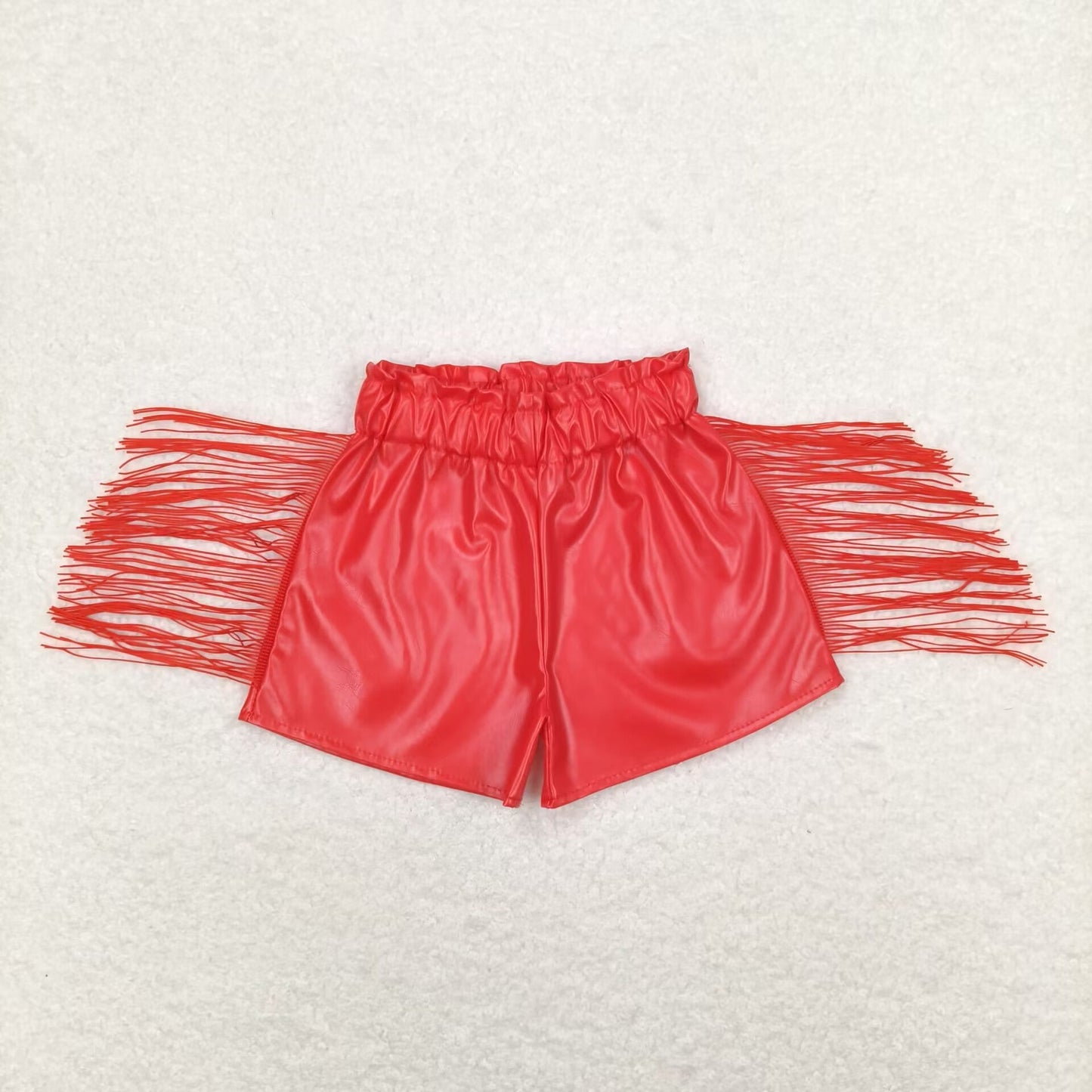 Baby Girl Summer Tassel Sibling Sister Pleather Shorts