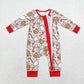 Baby Boy Christmas Cookie Milk Zipper Bamboo Romper