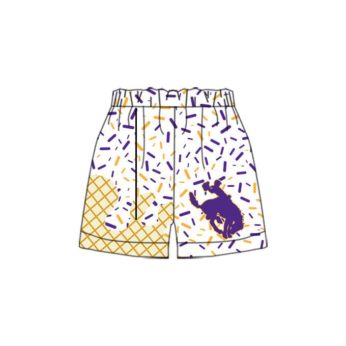 Baby Boy Custom Football Purple Team Shorts  ( Moq 5 )