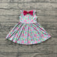Baby Girls Kids Sleeveless Pink Flower Knee Length Dress RTS