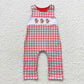 Sibling Girls Boys Long Sleeves Embroidery Gingerbread Sibling Christmas Red Romper Dress Pajamas Outfit Clothes RTS