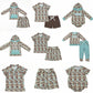 Sibling Baby Boys Kids Southern Camo Print Rompers Shirts Sets Clothes RTS