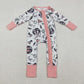 Baby Girl Long Sleeves Happy New Year Bows Ruffle Zipper Romper RTS