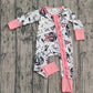 Baby Girl Long Sleeves Happy New Year Bows Ruffle Zipper Romper RTS