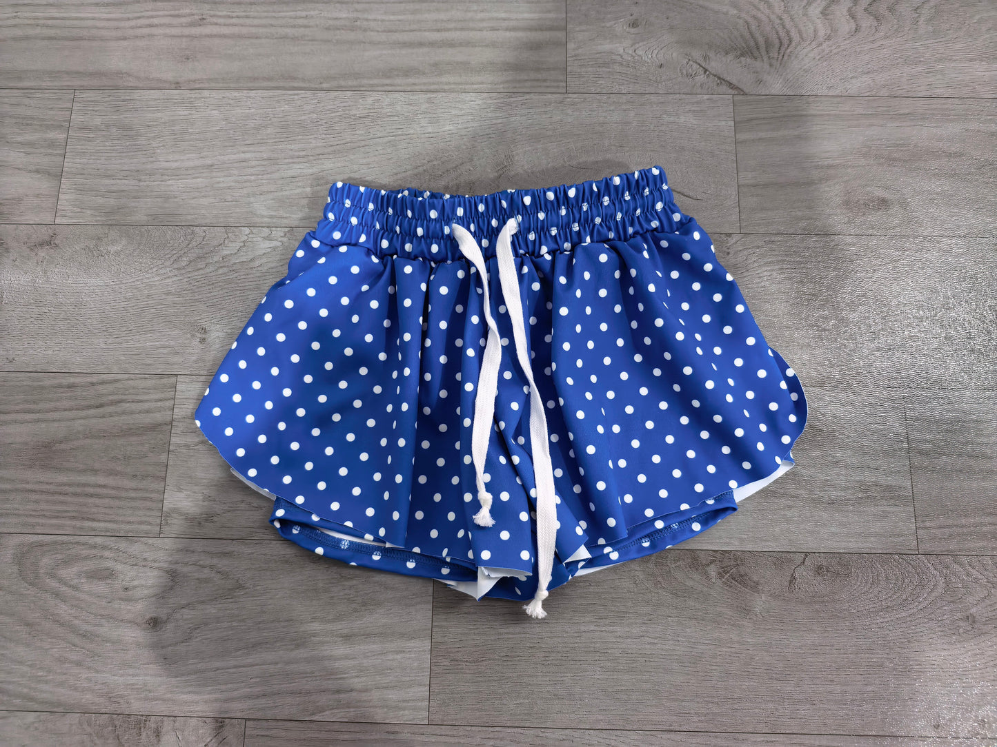 ( No moq ) Preorder Baby Girls Kids Dogs Blue Yoga Active Ruffle Shorts Bottom Clothes