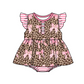 Baby Girl Short Sleeves Bows Leopard Sibling Romper Dress Clothes Set ( Moq 5 Each Design )