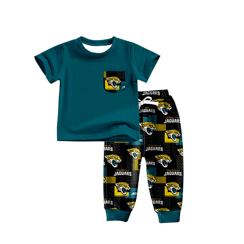 Baby Boy Short Sleeves Pocket Shirt Team Pants Clothes Set