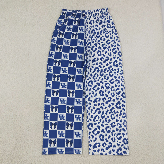 Adult Women Bows Blue Leopard Pockets Pants Bottoms Team Clothes RTS