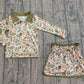 Baby Girls Long Sleeves Orange Green Camo Zipper Pullover Skirt Shorts Set RTS