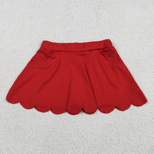 Baby Girls Kids Red Pockets Skirt Shorts Bottoms Yoga Active Clothes RTS