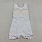 Baby Girls Kids Flags Bows Flowers 4th of July Shorts Knee Length Yoga Dress RTS