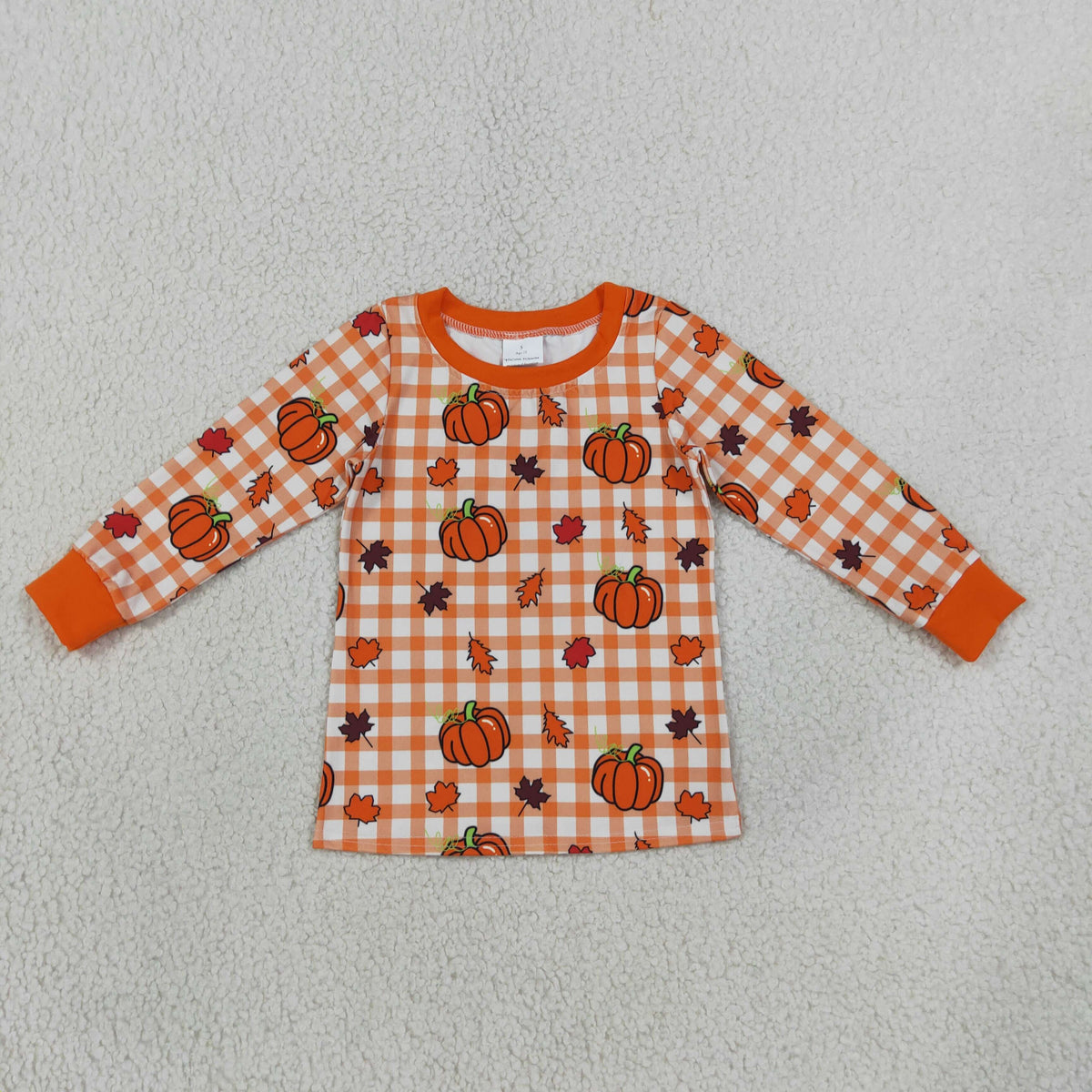 Baby Boys Kids Long Sleeves Pumpkins Plaid Shirt Fall Tops Clothes RTS